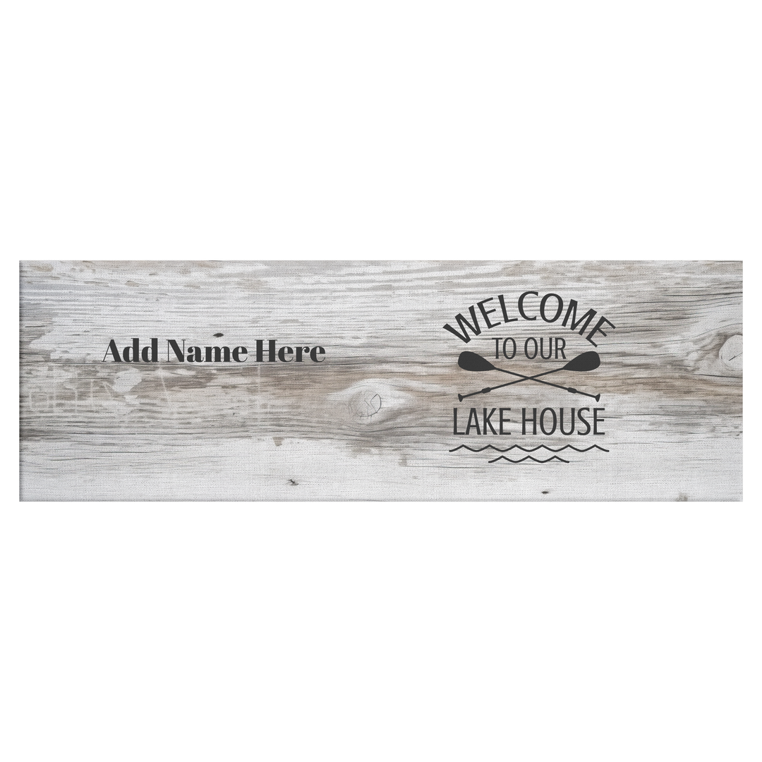 Panoramic Canvas Lakehouse sign Personalized