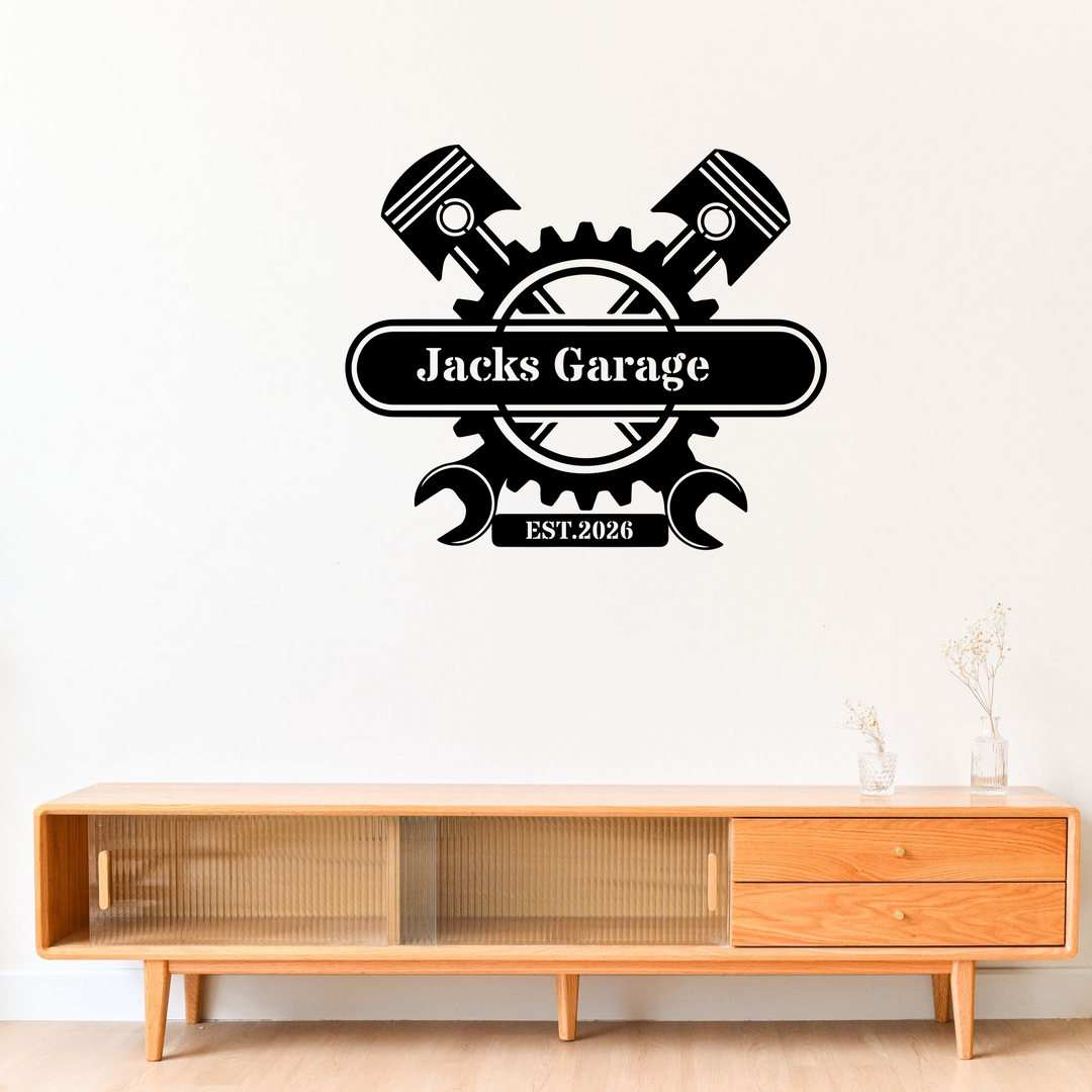 Custom Metal Garage Sign - Personalized Workshop Decor
