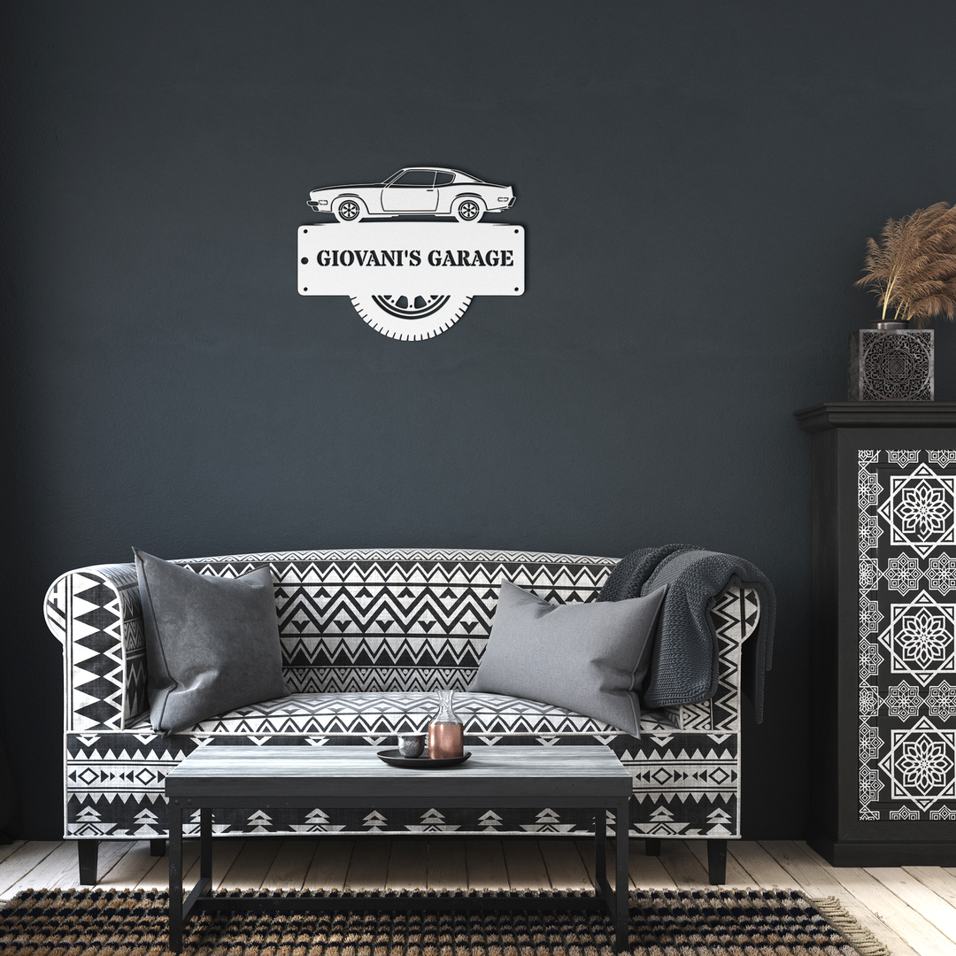 Custom Metal Garage Sign - Personalized Car Decor