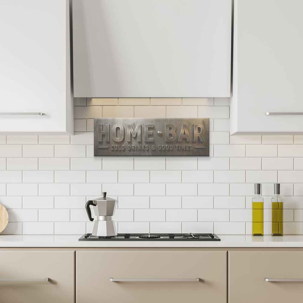 Home Bar Canvas Wall Art, Cold Drinks & Good Times