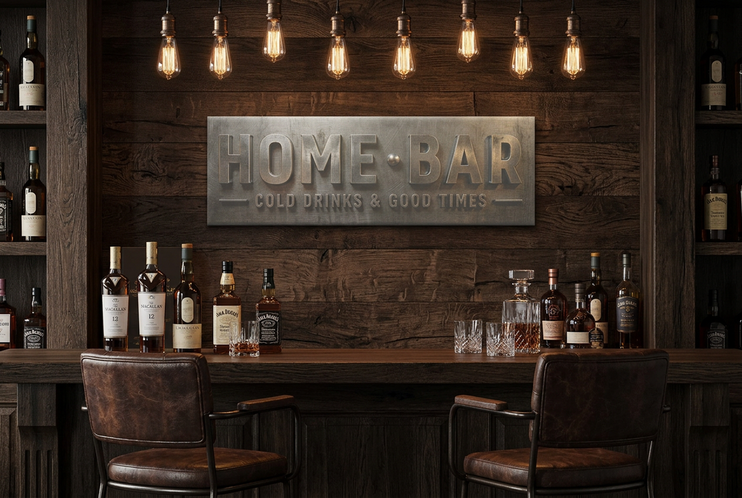 Home Bar Canvas Wall Art, Cold Drinks &amp; Good Times