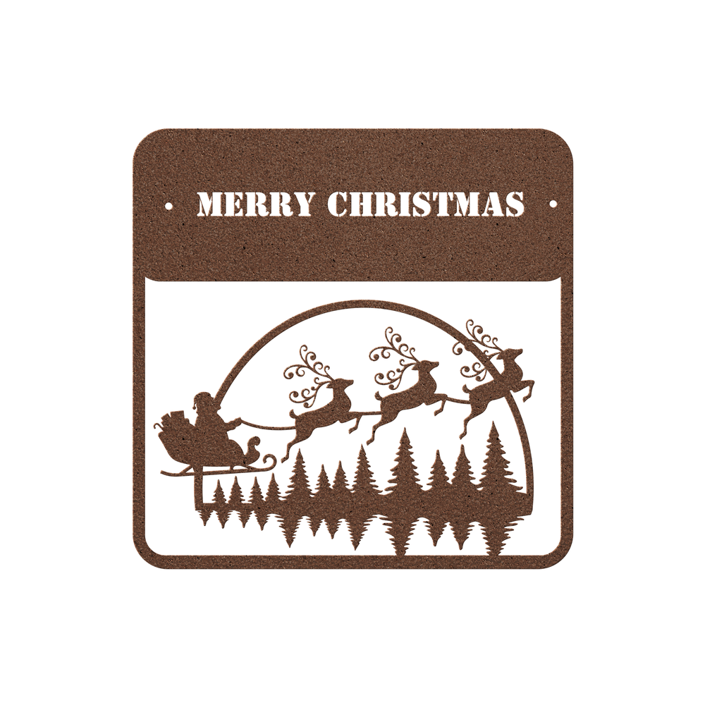 Christmas Metal Sign - Santa's Sleigh Decor