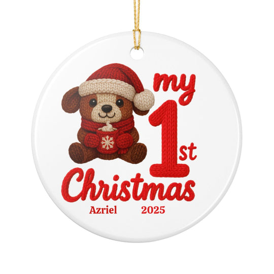 Baby's First Christmas Ornament 2025 - Cute Puppy Design