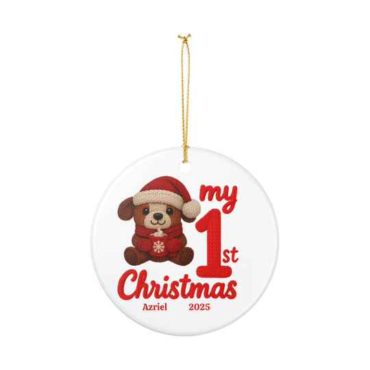 Baby's First Christmas Ornament 2025 - Cute Puppy Design