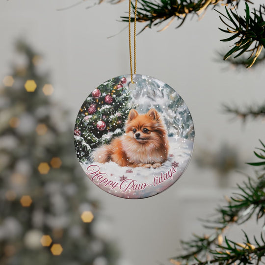 Christmas Ornament – Happy Paw-lidays