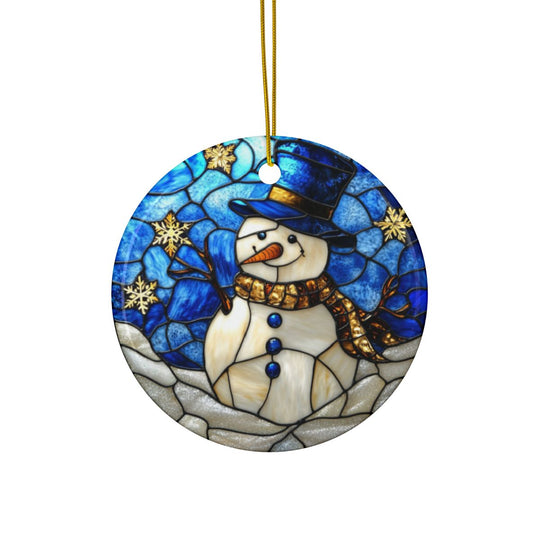 Faux Stained Glass Christmas Tree Ceramic Ornament