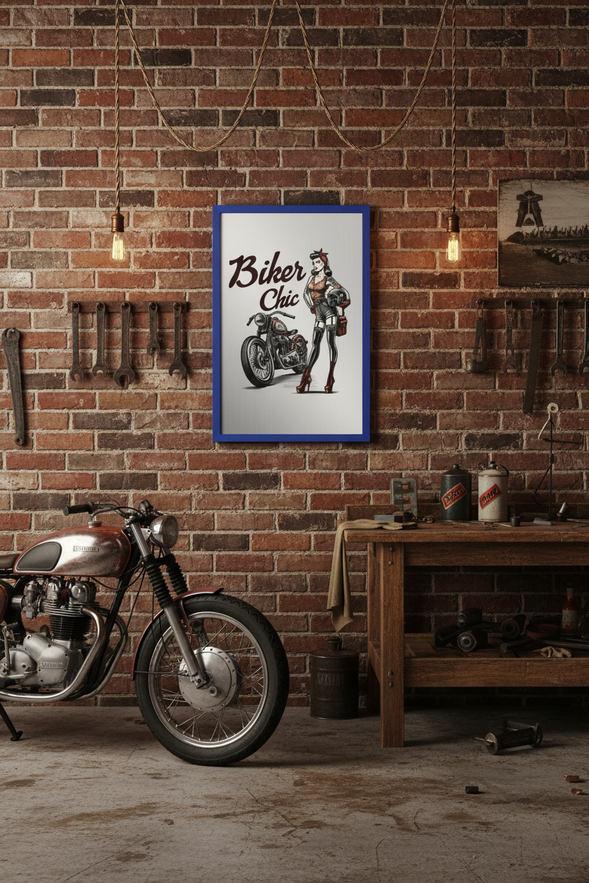 Biker Chic Vintage Motorcycle Art Print