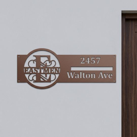 Copper E address sign