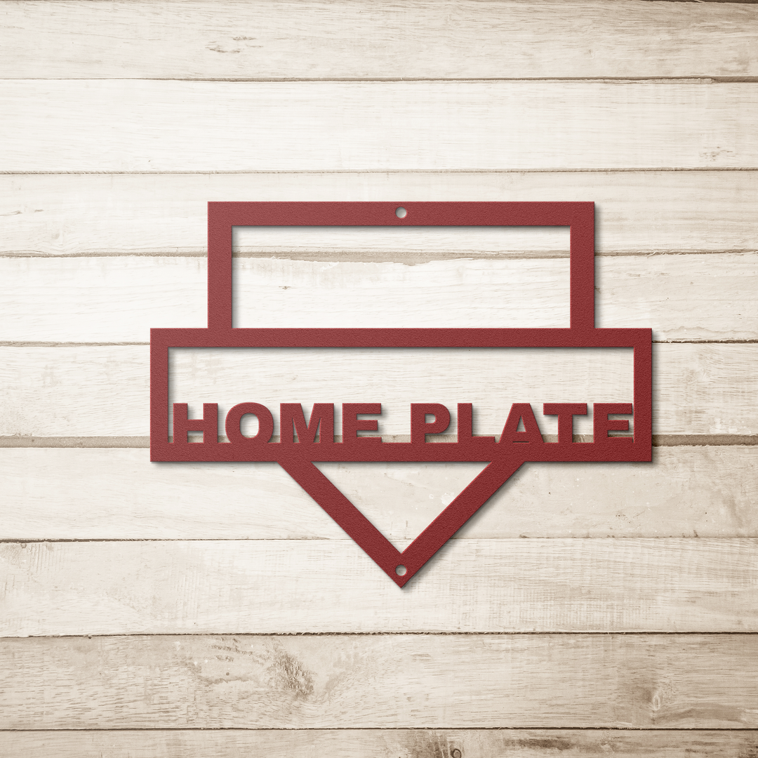 Custom Metal Wall Art - Personalized Rustic Home Decor Baseball Homeplate