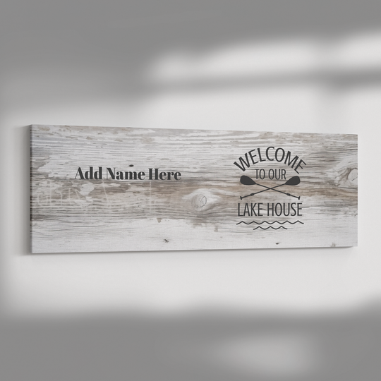 Panoramic Canvas Lakehouse sign Personalized