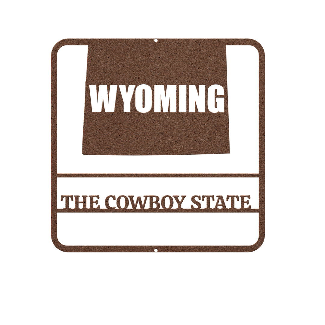 Wyoming Metal Home Sign - Personalized Steel Wall Art
