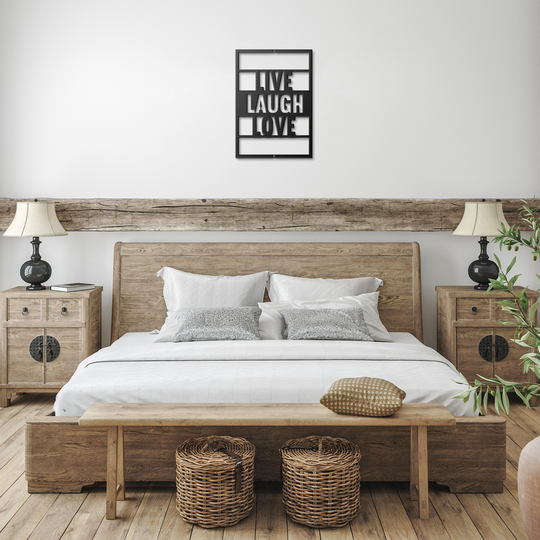 Metal Signs featuring the saying LIVE,LAUGH,LOVE Wall Art AnywherePOD Black 12 Inch