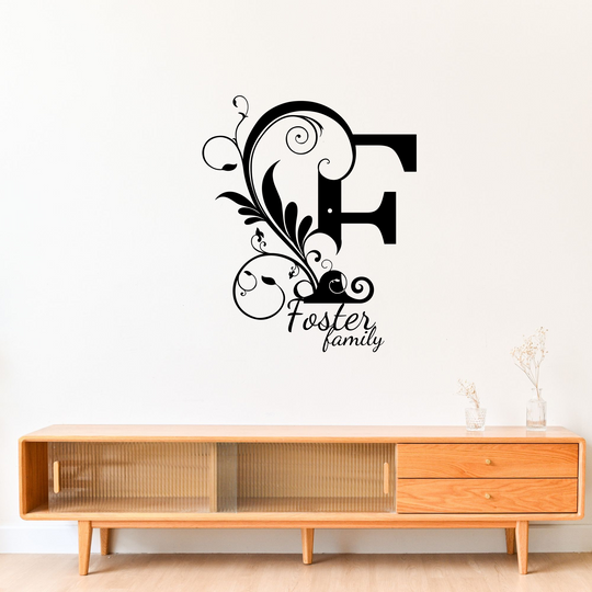 f monogram Personalized Metal Sign - Family Name Wall Art