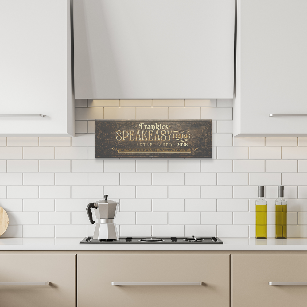Personalized Speakeasy Lounge Canvas Sign - Vintage Home Decor