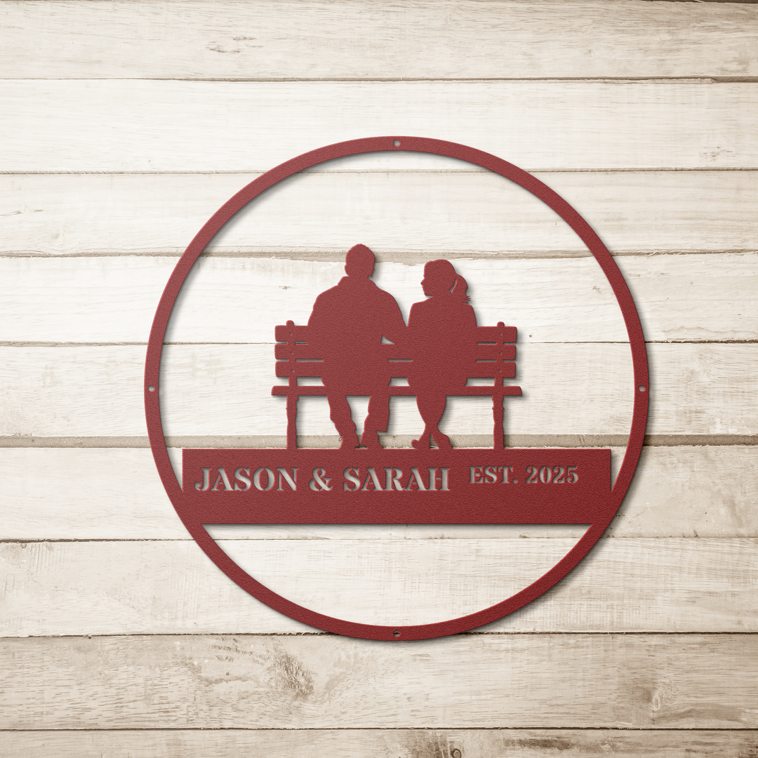 romantic couple on park bench, valentine ,anniversary, Wedding gift, engagement