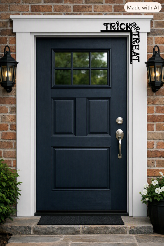 Trick or Treat Halloween Metal Sign for Front Door