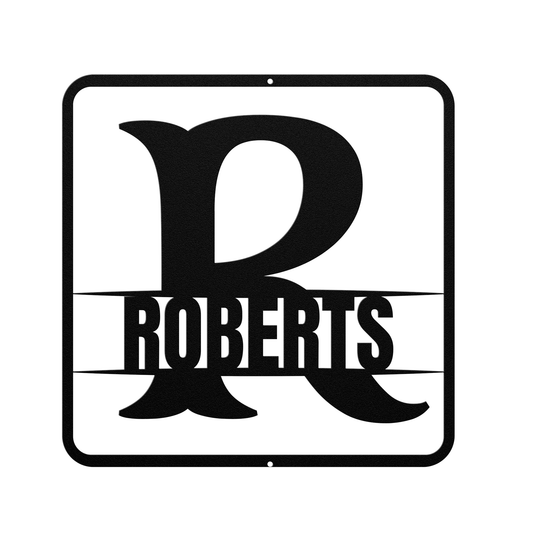 split monogram R personalized