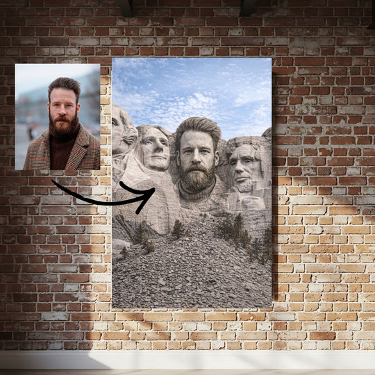 Custom Photo Canvas Print - Mount Rushmore Style Artwork