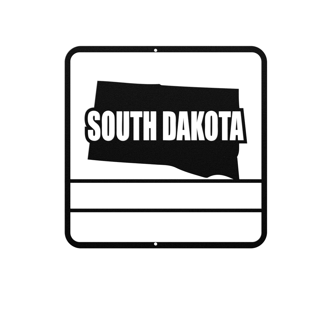 Die-Cut Metal Signs custom map of South dakota