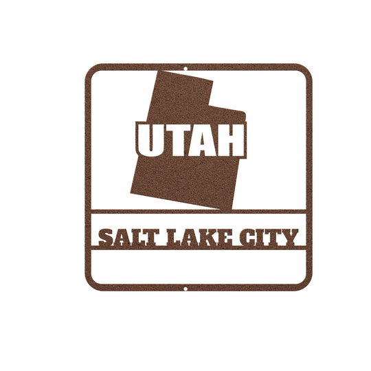 Utah State Metal Sign Decor - Elegant Rustic Wall Art