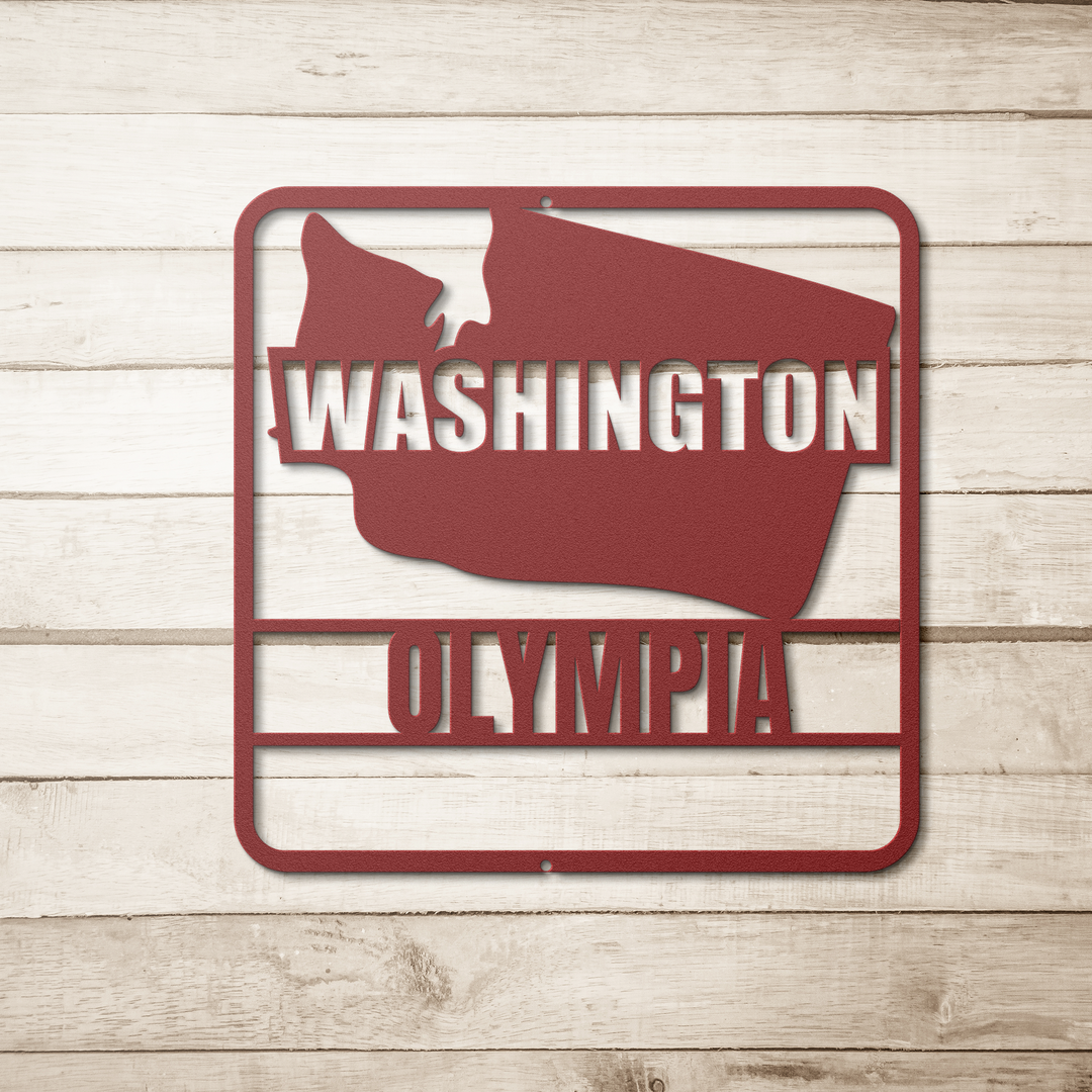 Washington State Metal Wall Art - Rustic Home Decor