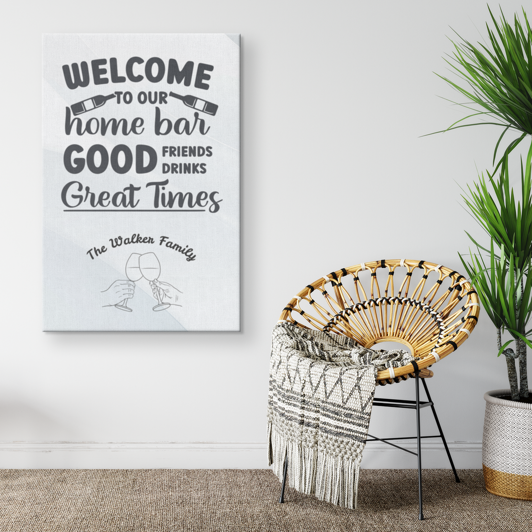 Personalized Home Bar Wall Art Canvas