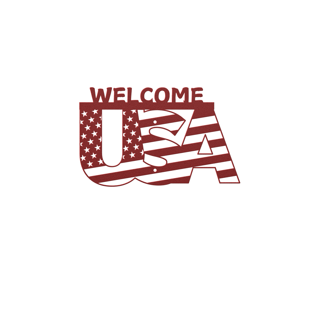 USA WELCOME Metal Signs Wall Art AnywherePOD