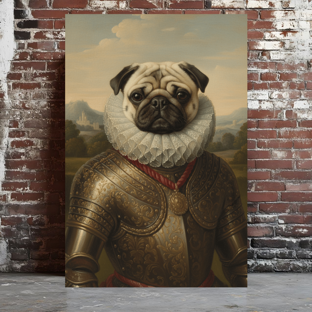Personalized Funny Dog Art Canvas -  Renaissance Costume