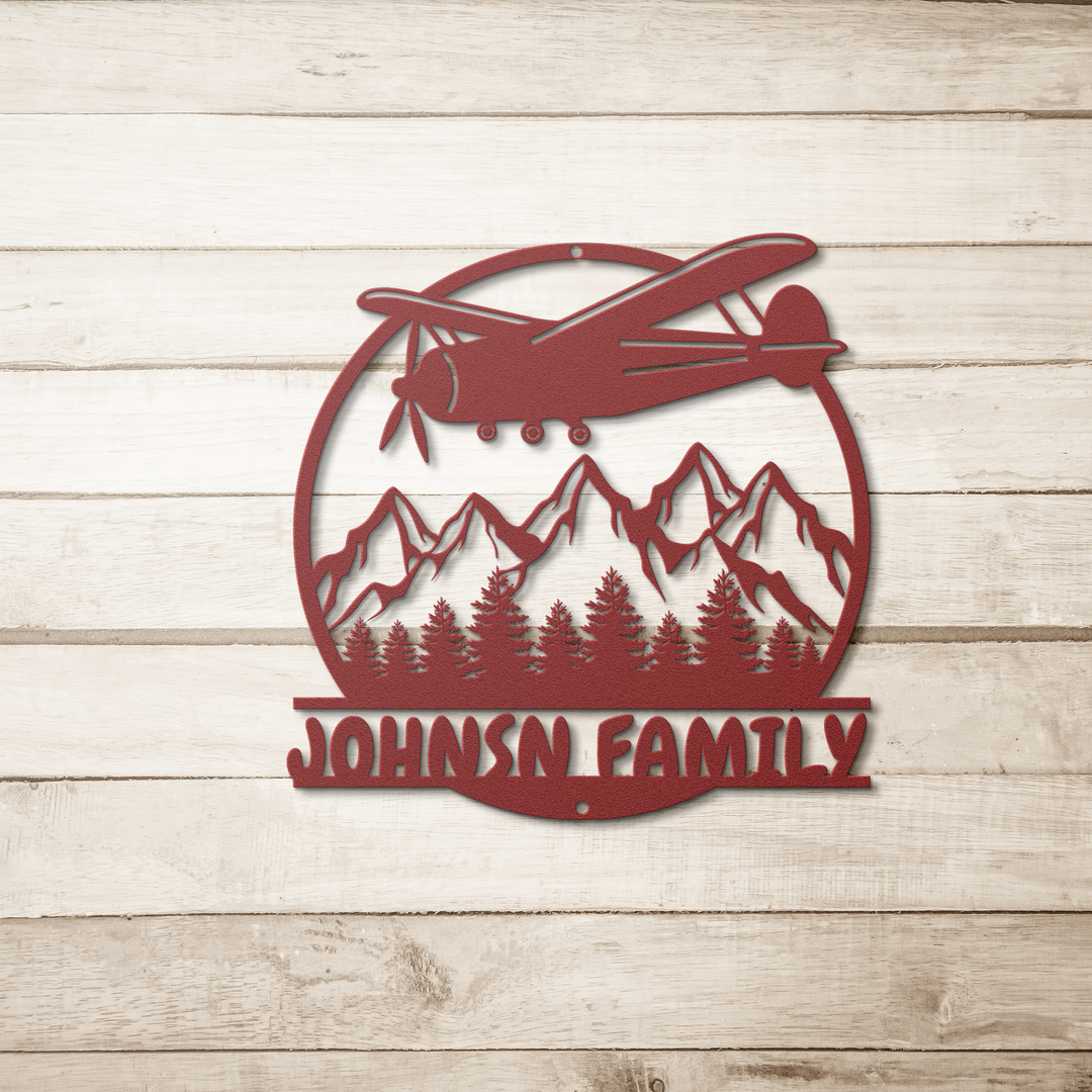 Custom Metal Mountain Sign - Personalized Family Decor