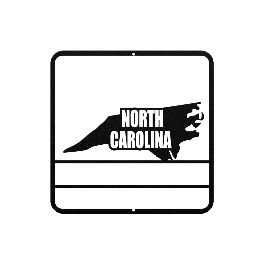 Die-Cut Metal Signs custom map of North Carolina