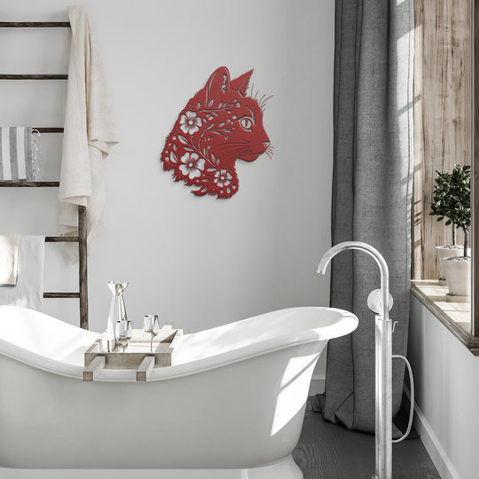 Artistic Cat Metal Wall Art - Indoor Outdoor Decor