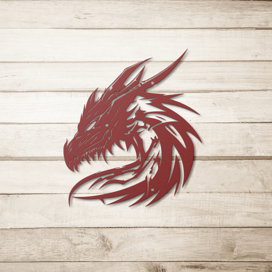 Dragon Head Die-Cut Metal Signs medieval ,castle core artwork