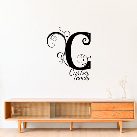 C MONOGRAM Personalized Metal Sign - Family Name Wall Art