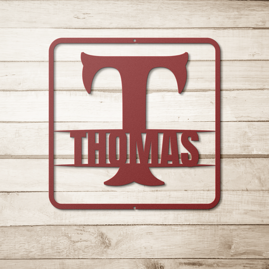 Metal Signs split monogram T Personalized