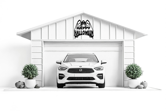 Happy Halloween Spider Metal Wall Art for Front Door Decor