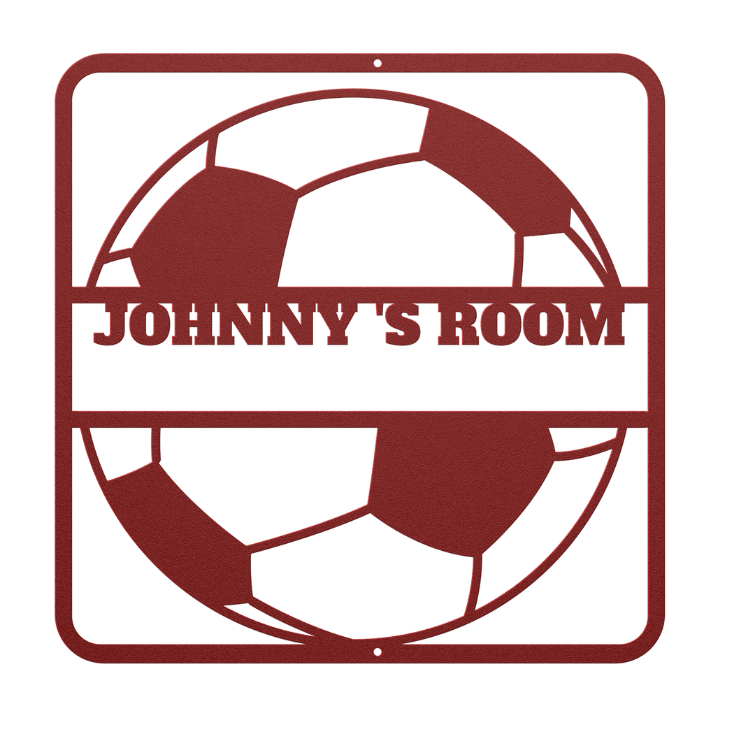 Die-Cut Metal Signs personalized soccer ball