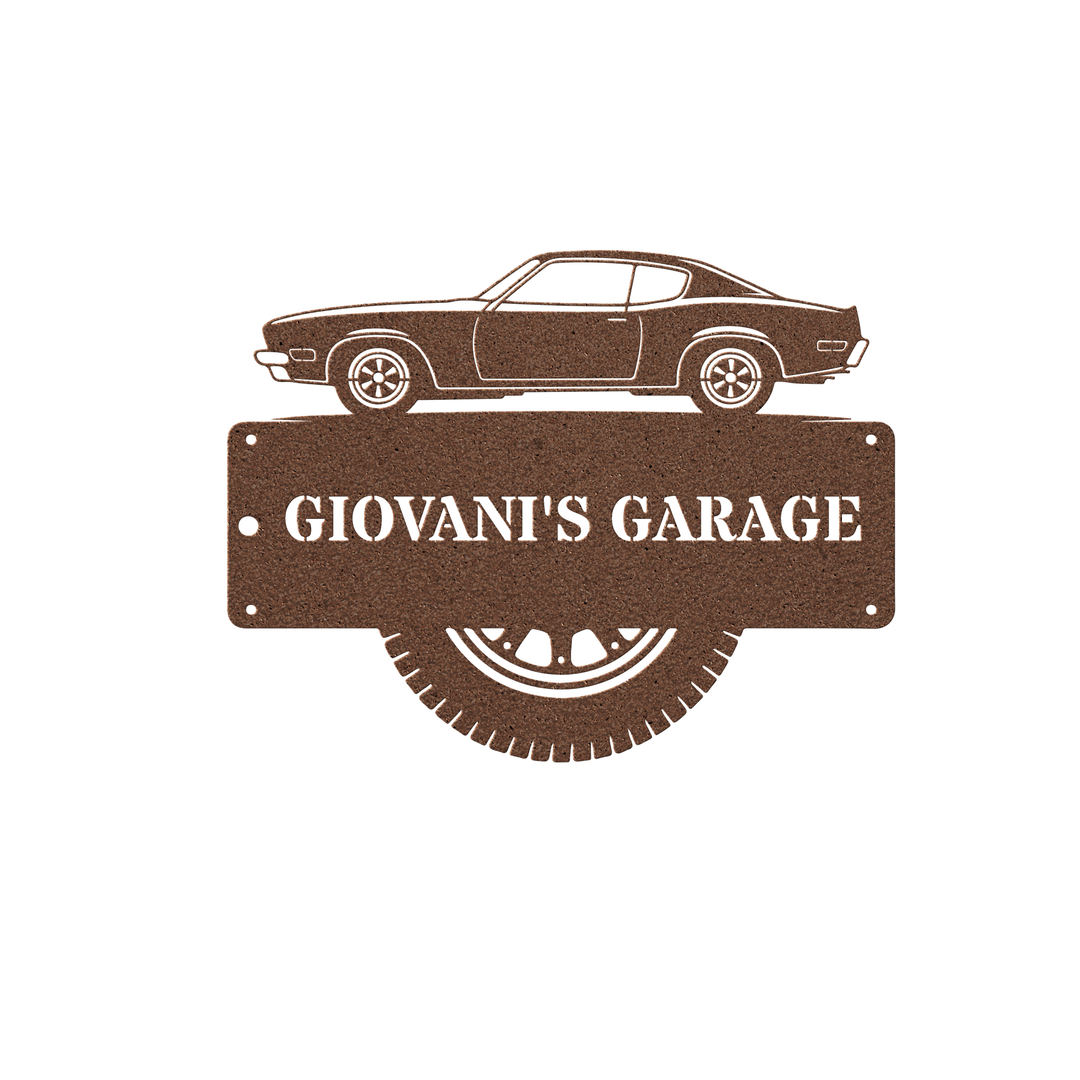 Custom Metal Garage Sign - Personalized Car Decor