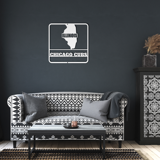 Custom Metal State Sign - Personalized Illinois Decor