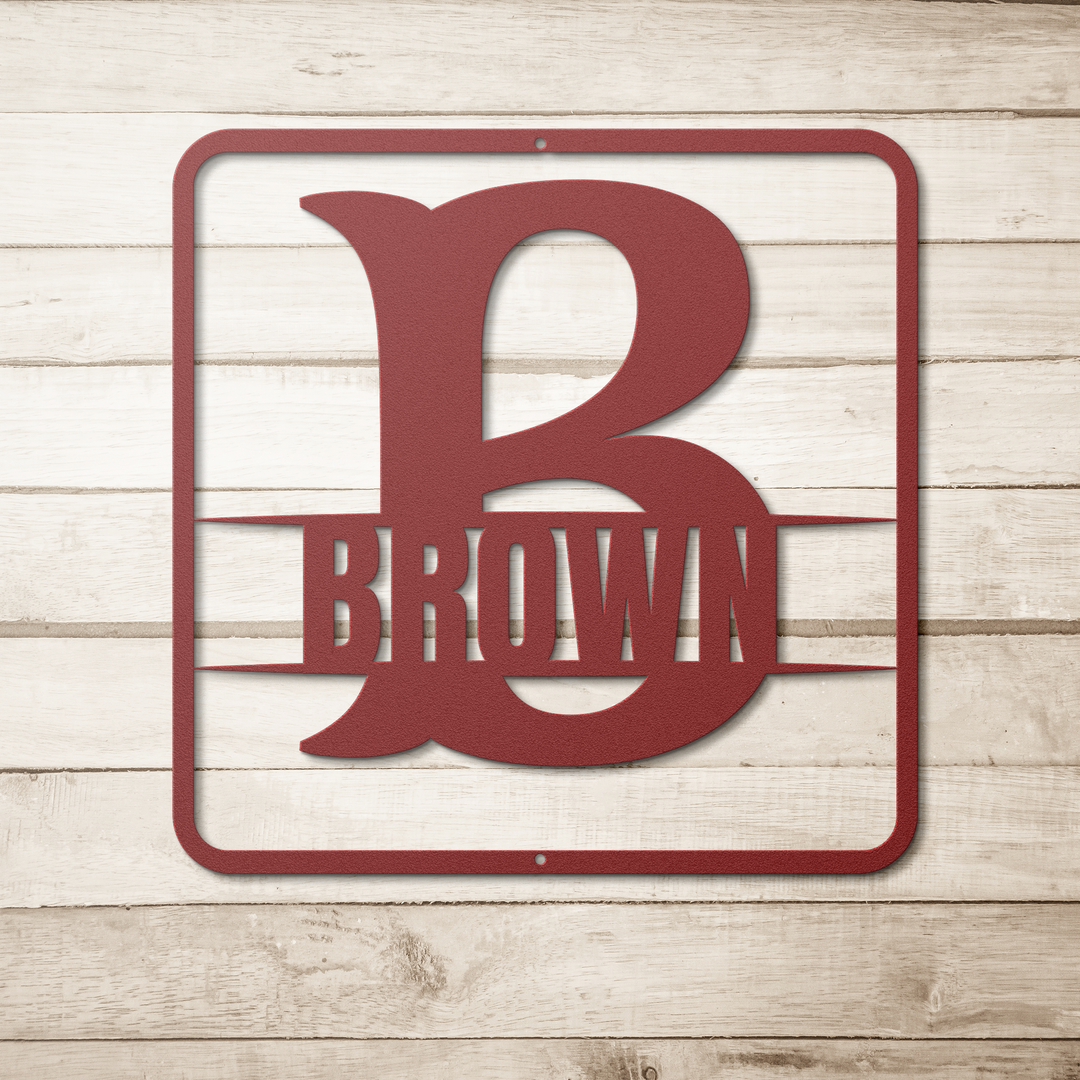 Custom B Monogram Wall Sign - Personalized Metal Art
