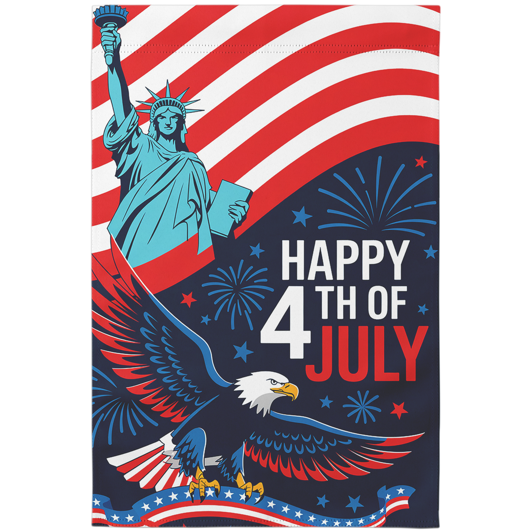 Statue of Liberty and 4th of July Garden Flag