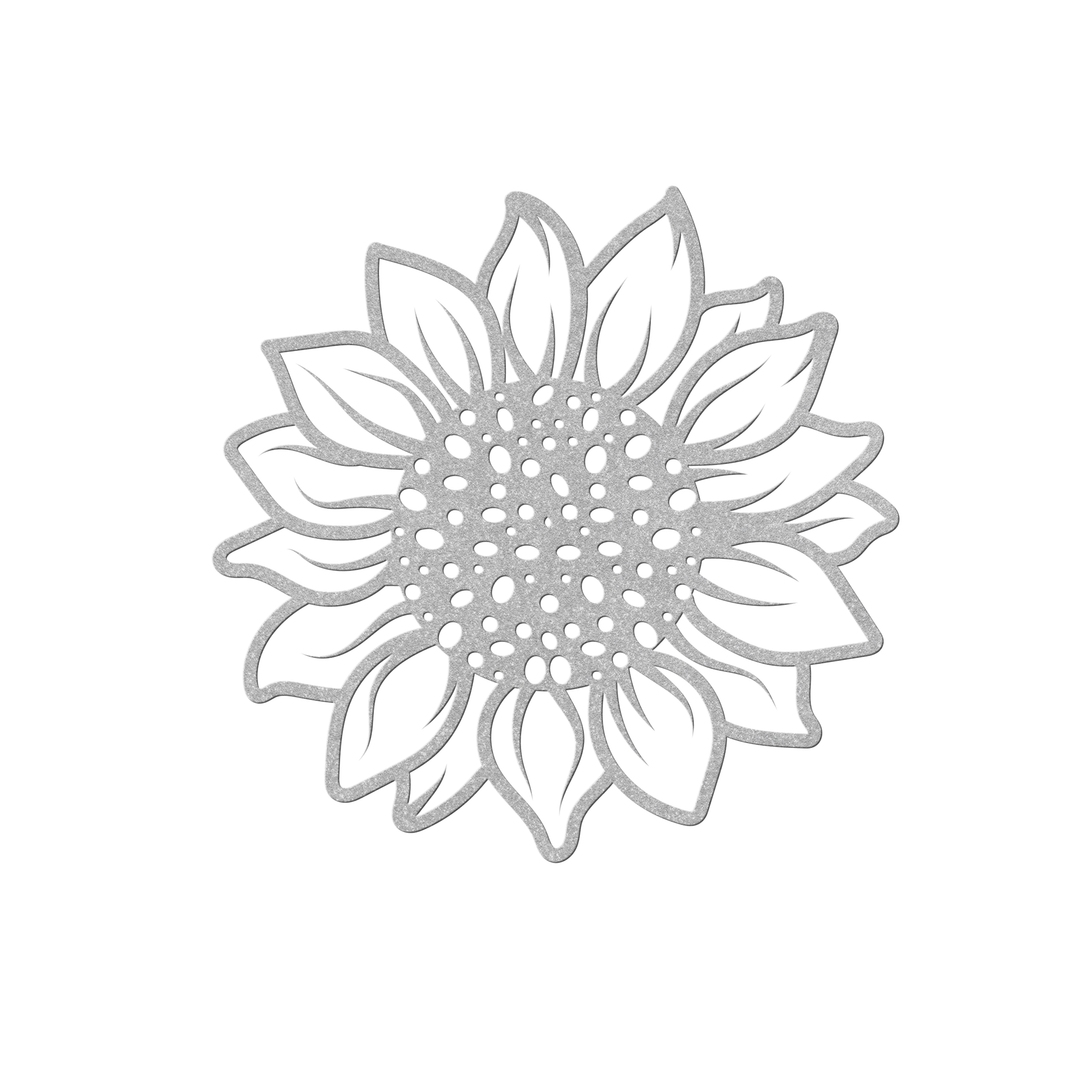 Metal wall decor with a sunflower image Wall Art AnywherePOD