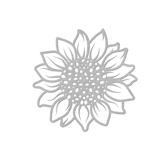 Metal wall decor with a sunflower image Wall Art AnywherePOD