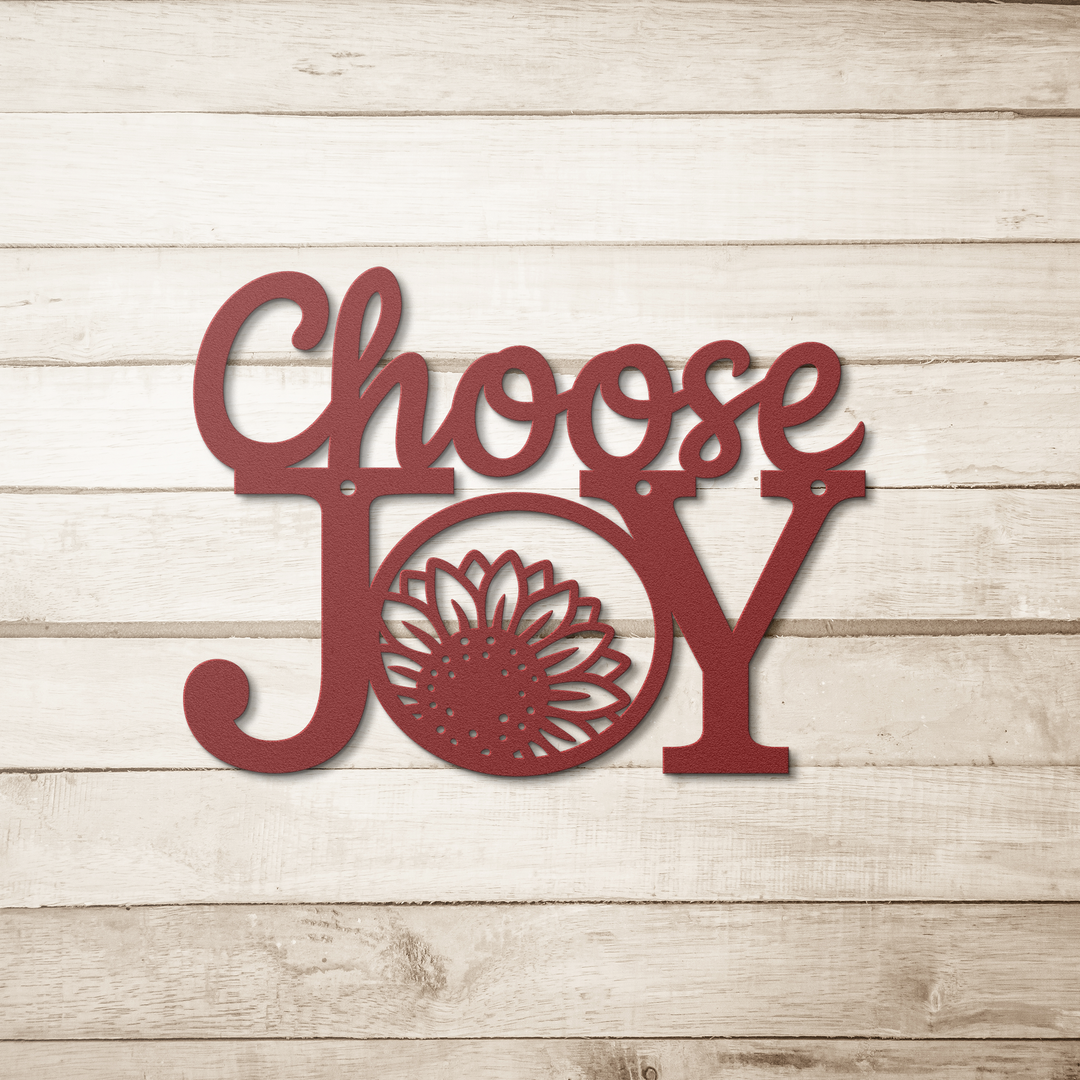 Choose Joy Metal Sign - Inspirational Farmhouse Wall Art