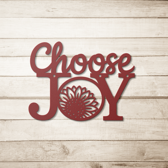 Choose Joy Metal Sign - Inspirational Farmhouse Wall Art