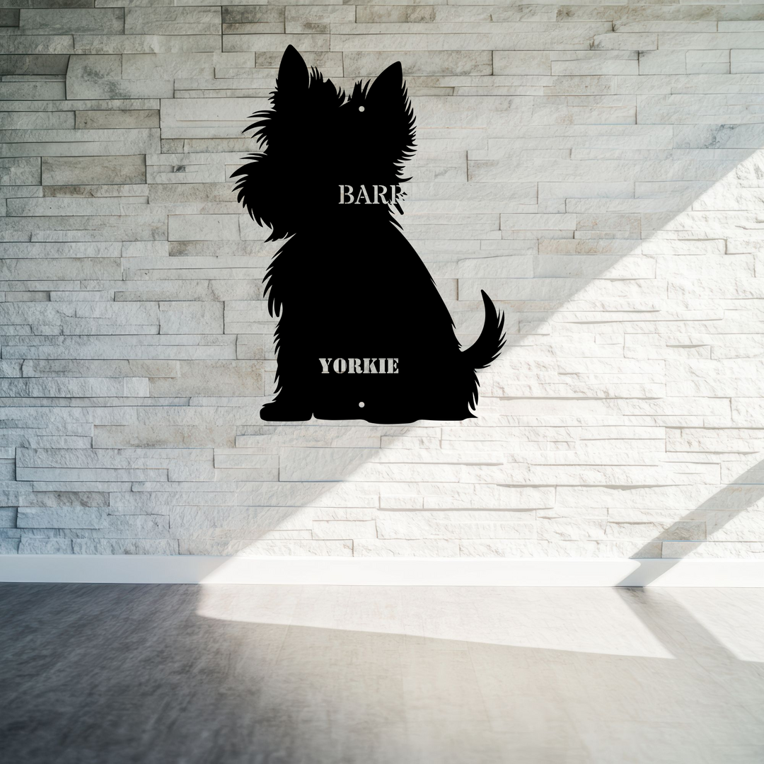 Yorkie Metal Wall Art - Custom Dog Silhouette Sign