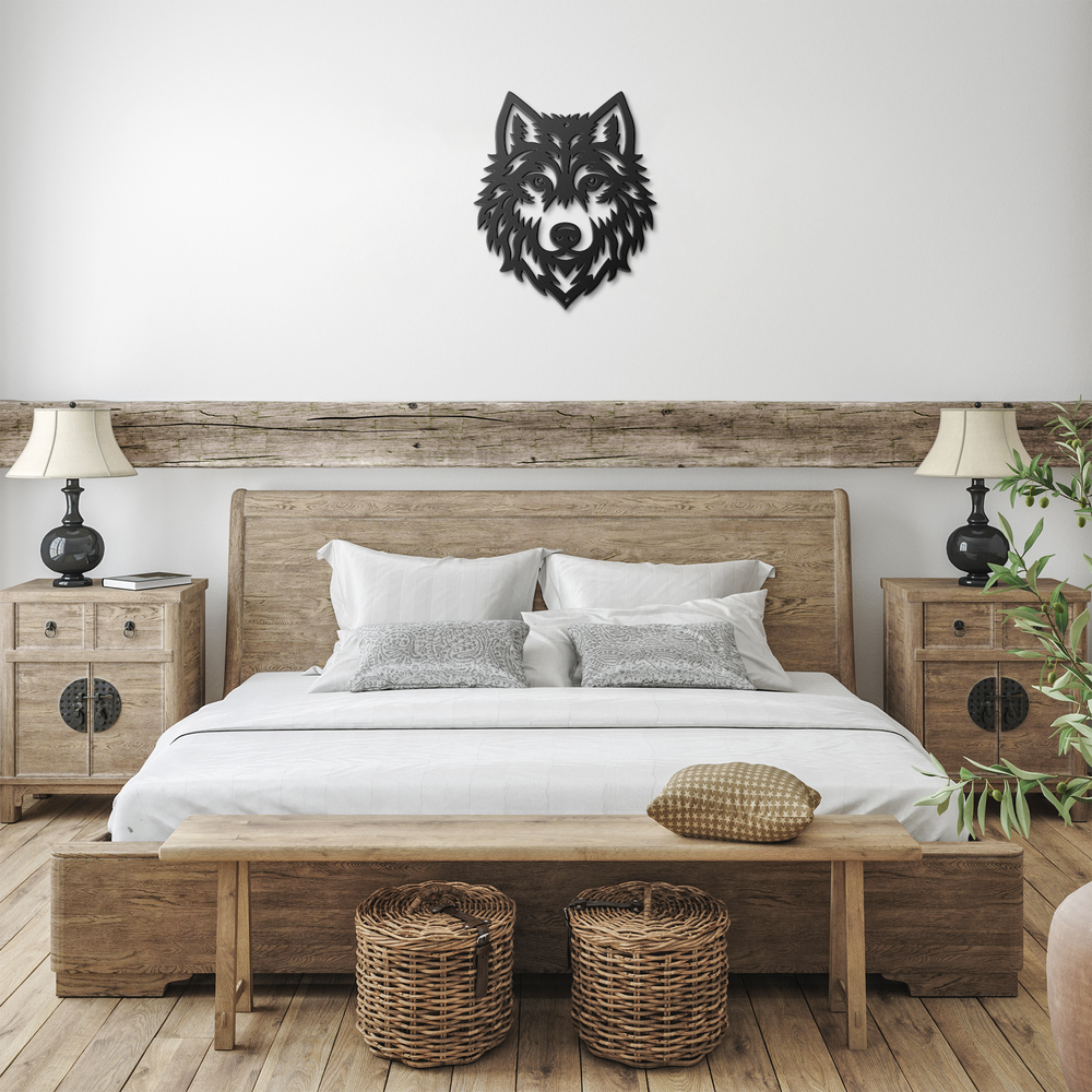 Wolf Face metal wall art - Tailored Wall Expressions