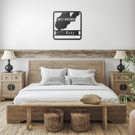 West Virginia Metal State Map Decor – Custom Indoor Outdoor Sign
