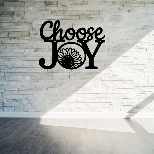 Choose Joy Metal Sign - Inspirational Farmhouse Wall Art