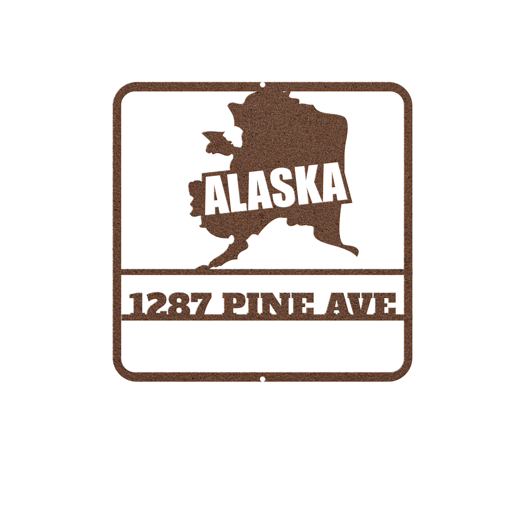 Alaska Custom Outdoor Metal Sign - Personalized Home Decor