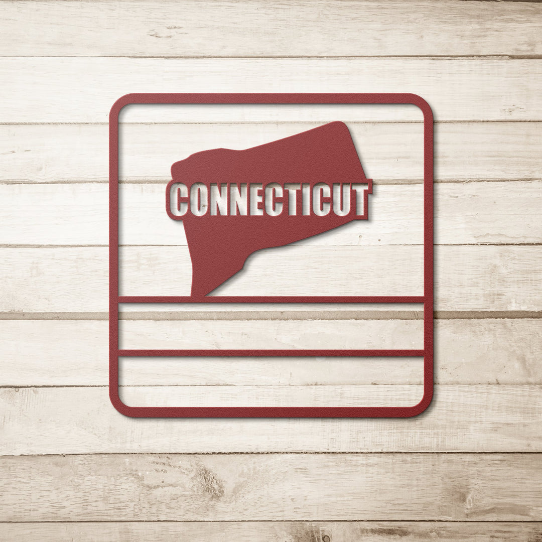 Die - Cut Metal Signs custom map of Connecticut - Tailored Wall ExpressionsWall Artapod - 3277156